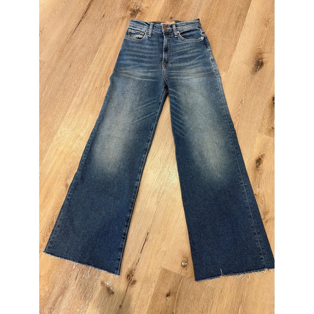 7 For All Mankind Luxe Vintage Ultra High Rise Jo Wide Leg Jeans Blue 25